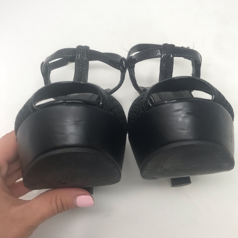 Fendi Black Platform T-Strap High Heel Sandals - Picture 3 of 8